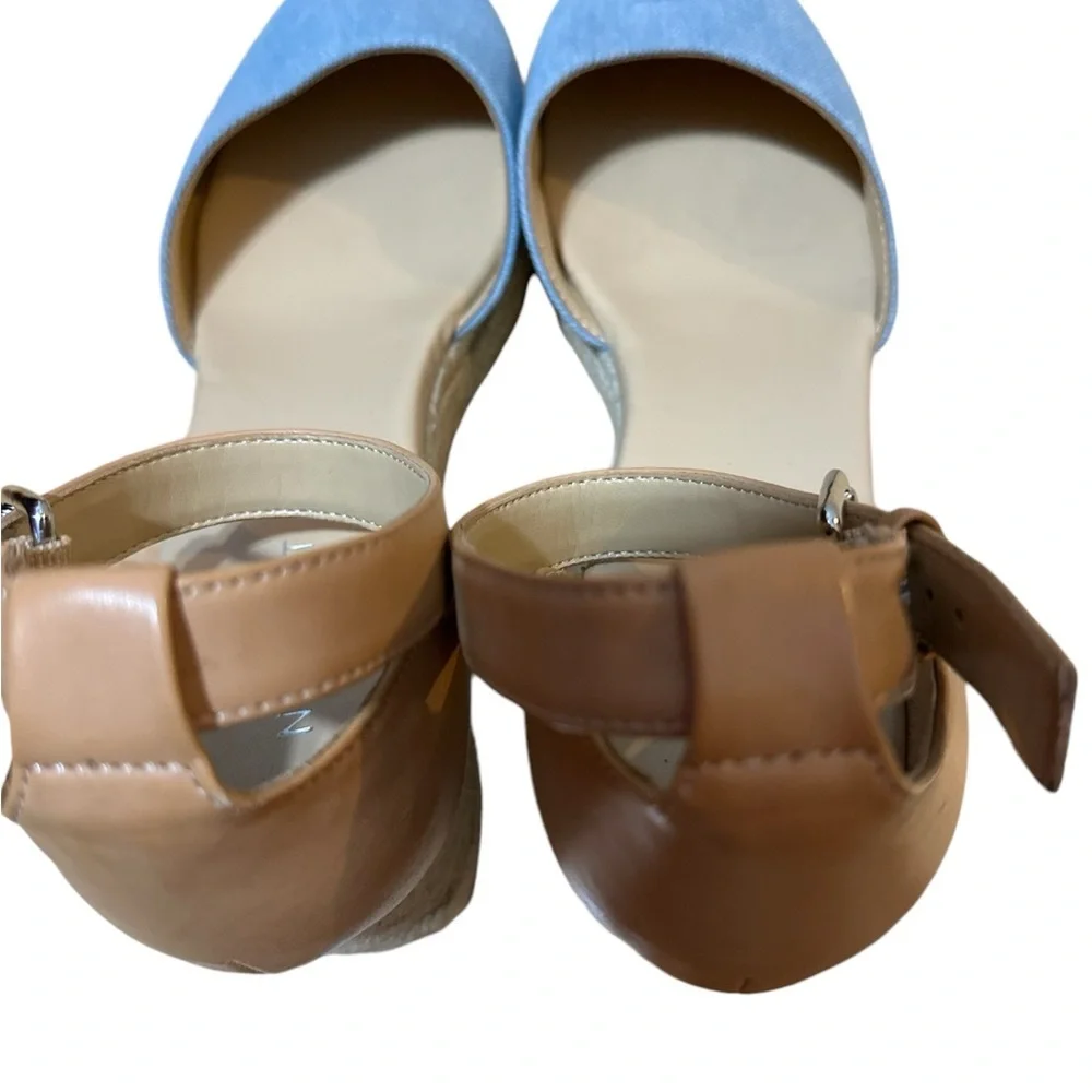 Nine West Ariela 3 Denim Espadrille Wedge Sandals Size 10 Nine West